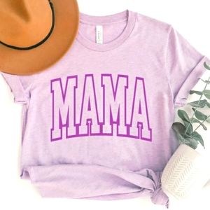 MAMA Puff Print Heather Prism Lilac Unisex Tshirt